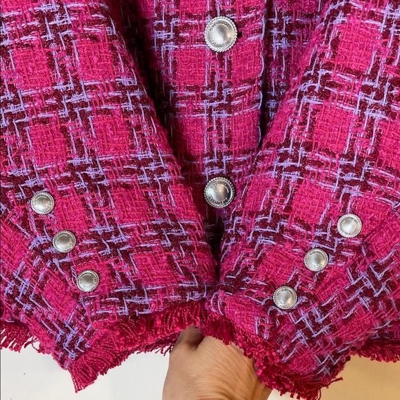 NWT. G by Giuliana Timeless Tweed Jacket with Leather Trims Raw Hem. 2X. - Picture 8 of 13